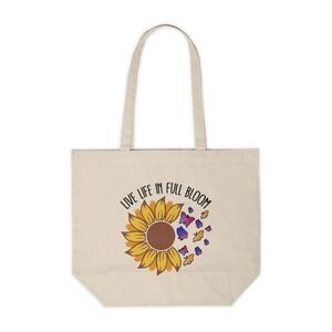 Live Life In Full Bloom Custom Canvas Tote Bag